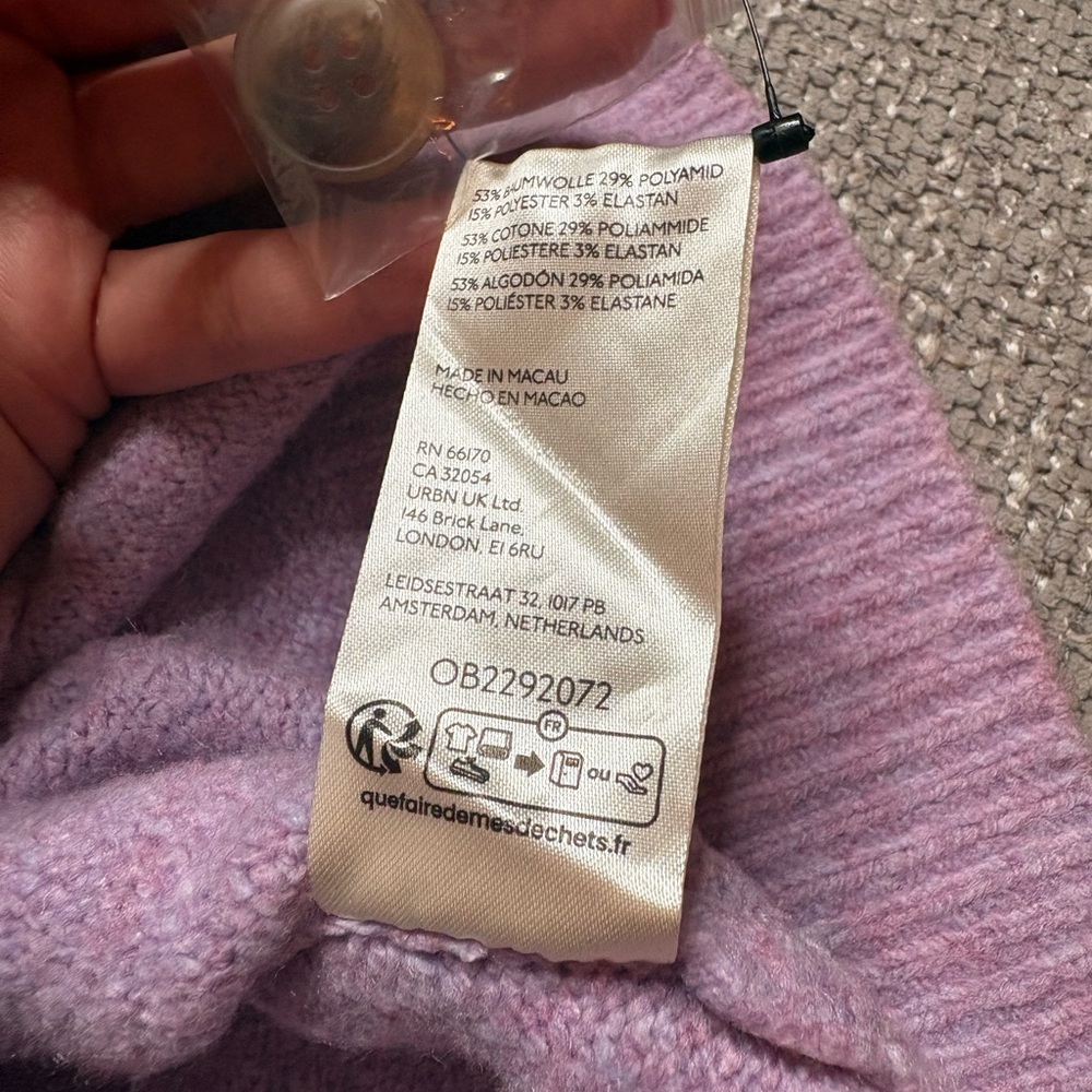 Free People Cool of the Night Cardigan Lilac Spell Melange Oversized XL - Picture 13 of 13